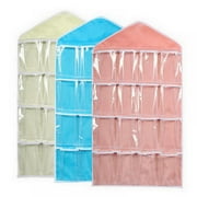 ETOSHOPY 16 Pockets Clear Hanging Storage Bag Over The Door Oxford Waterproof Wall Door Closet Organiser for Underwear Bra Socks Closet Storage Organizer-4 Colors