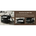 thumbnail image 6 of 31.5'' Round Coffee Table with Storage Flip Top, Modern 2-Tier Circle Center Tables with Adjustable Feet, Accent Side Coffee Table for Living Room, Black, 6 of 7