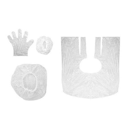 

Worpbope Hair Coloring Products Disposable Hair Coloring Tool Set Shower Cap Earmuffs Gloves Shawl 10 Pack (White )