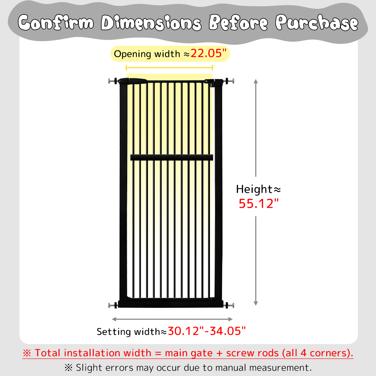 Lumizone Extra Tall Pet Gate, Black photo 2