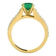 thumbnail image 2 of Mauli Jewels Rings for Women 1 Carat Diamond And Emerald Ring Prong-Setting 14k Yellow Gold, 2 of 6