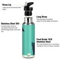 thumbnail image 3 of Yayeee 33oz Insulated Water Bottle Double Wall Stainless Steel with Flip Straw Lid, Green Cat, 3 of 7