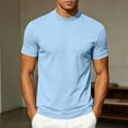 thumbnail image 2 of Mens Mock Neck T Shirts Short Sleeve Mock Turtleneck Undershirt Loose Fit Summer Casual Basic Tees Light Blue, 2 of 8