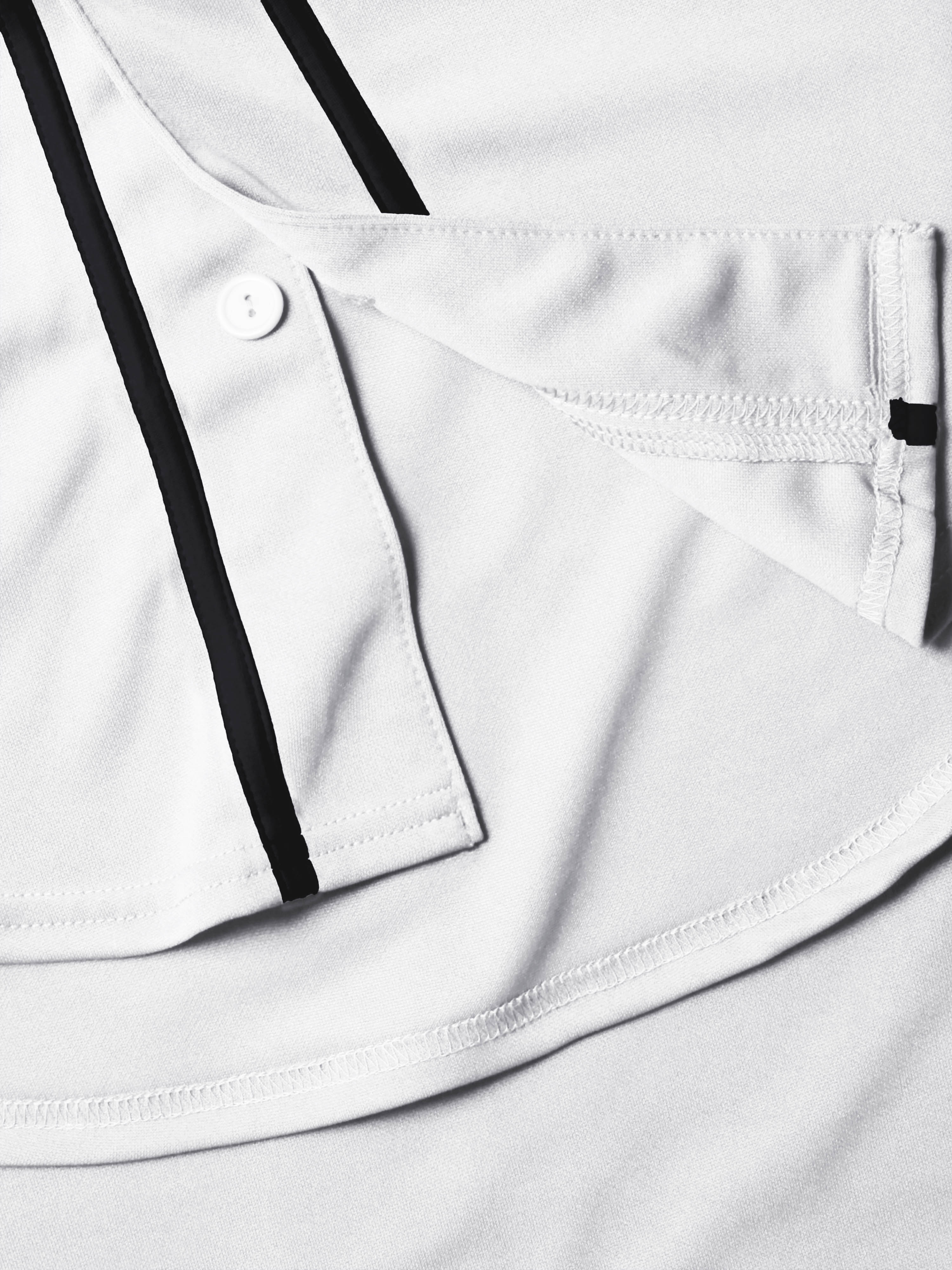 Camiseta de Equipo Deportiva para Hombre, Imprimible en Blanco, Cuello de Béisbol con Botones 5