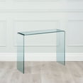 thumbnail image 1 of Curvo Clear Tempered Glass Waterfall Console Sofa Table, 1 of 3