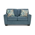 thumbnail image 2 of Benjara Caten 63 Inch Loveseat, Transitional Polyester, 2 Pillows, Muted Blue-Color:Muted BlueMaterial, 2 of 5
