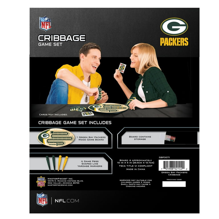 MasterPieces NFL Green Bay Packers Cribbage Board Game Set for