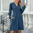 thumbnail image 5 of Oksale Sweater Dresses for Women with Pockets Ribbed Knit Dress Elegant V Neck Long Sleeve Mini Dresses Formal Winter Dress for Holiday Blue S, 5 of 9