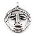 thumbnail image 3 of The Bead Chest African Silver Mask Pendant (30x45mm): Genuine West African Mask Design for DIY Jewelry & Necklaces, 3 of 3
