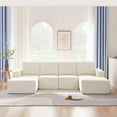 thumbnail image 3 of LUCKHAO Minimalist Style Modular U Shaped Sectional Sofa,Luxury Chenille Couch Set,Upholstered Indoor Furniture,Foam-Filled Sleeper Sofa Bed for Living Room,Free Combination with Movable Ottoman, 3 of 8