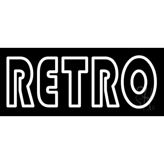 White Double Stroke Retro LED Neon Sign 10 x 24 - inches, Black Square Cut Acrylic Backing, with Dimmer - Bright and Premium built indoor LED Neon Sign for café, club, party, event and stroefront.