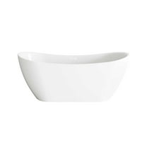Elegant Kitchen and Bath 67 inch Bathtub in Glossy White with Polished White Trim