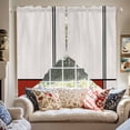 thumbnail image 2 of Abstract Gemoetric Swag Curtain Valance for Windows, Art Red Color Block Window Treatments Short Swag Topper for Kitchen Windows Bathroom Bedroom, 36"x45", 2 of 8