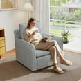 thumbnail image 4 of Ebello  360° Swivel Chair with Thick Cushion – Blue Stripe Fabric Accent Chair for Living Room, Bedroom, Office – Fully Assembled, 4 of 9