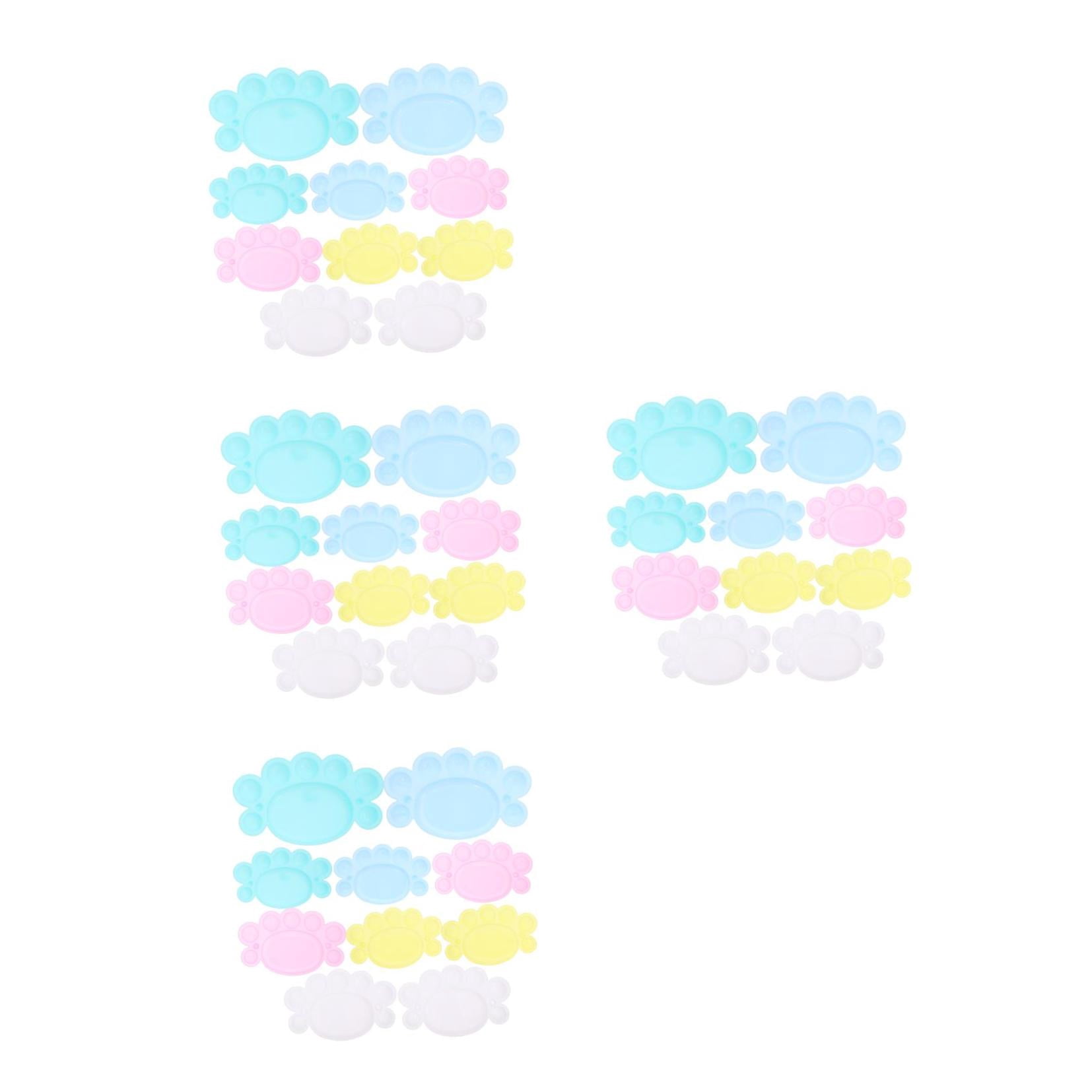 Masteelf 40 pcs White Plastic Paint Palettes Funny Foot Shaped Watercolor Palette Painting Tray for DIY Crafts Art Painting Projects