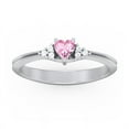 thumbnail image 2 of Birthstone Heart Ring with Shoulder Accents - Pink Tourmaline (October), 2 of 4