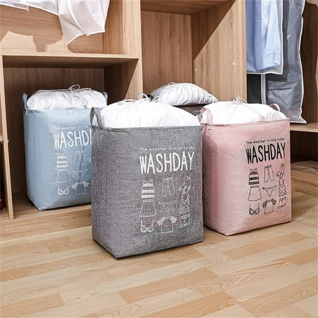 

SEAFEI Laundry Storage Bag Foldable Large Capacity Square Dirty Clothes Basket Quilt Organizer Bucket Sundries Hamper for Home