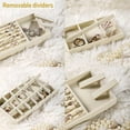 thumbnail image 2 of Juego de 4 bandejas para joyas, organizador de joyas con cajón para exhibir pendientes, collares y pulseras, color beige., 2 of 5