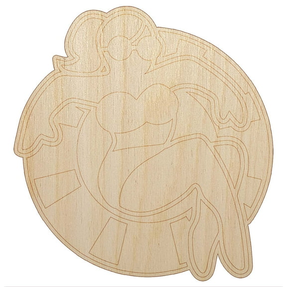 Summer Woman in Swimsuit Floating Wood Shape Unfinished Piece Cutout Craft DIY Projects - 4.70 Inch Size - 1/8 Inch Thick