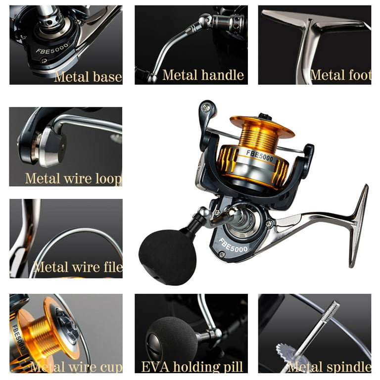 UDIYO High Speed Gear Ratio Metal Right Left Hand Smooth Spinning Fishing  Reel Tackle 