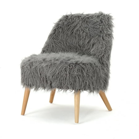 Soho Faux Fur Accent Chair Grey Walmartcom
