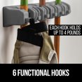 thumbnail image 2 of GORILLA GRIP Wall Mount Organizer, Hooks and Slots to Hold Mop, Broom, Tools, Easy Install, 6 Hooks 5 Slots, Gray, 2 of 9