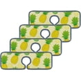 thumbnail image 3 of SKYSONIC Faucet Absorbent Mat 4 Pcs Lime and Pineapple Background Kitchen Faucet Splash Catcher Washable Counter Drying Pads Behind Faucet for Kitchen Bathroom, 3 of 7