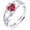 simulated ruby, variant on Diamond and Gemstone Claddagh Ring for Women 925 Sterling Silver Celtic Knot Heart Birthstone Rings Irish Engagement Wedding Promise Band, Adjustable Size 7