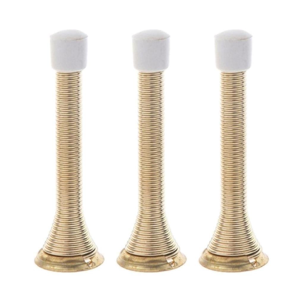 Worallymy 3 Pcs Sliver Spring Door Stopper Wall Protector Stainless Steel Flexible Door Stopper