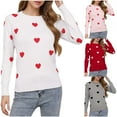 thumbnail image 1 of Yuyuzo Sweaters for Women Valentines Day Crewneck Long Sleeve Shirts Loose Casual Comfy Knit Pullover Tops, 1 of 6