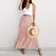 thumbnail image 4 of Womens High Waist Skirt Solid Dress Elastic Waist Elegant Skirt Tan Skirt Pleated Tennis Skirts for Women Table Skirts for Rectangle Tables 8ft Pencil Skirts for Women plus Size Midi Skirt Midi Skirt, 4 of 8
