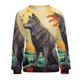 thumbnail image 7 of Sweatshirt For Womens Crewneck Colorful Lone Wolf Hoodies Teen Girls Cute, 7 of 7