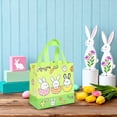 thumbnail image 4 of Green Non Woven Gift Bag with Handle, Reusable Bunny Bags for Easter Eggs Candy Holders Party Favors Holiday Decor 8.6X9X4.3 Inch, 4 of 7