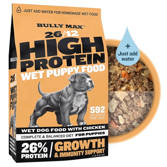 Bully Max 26/12 High Protein Chicken Dog Food for Puppies, 2 lb. Bag (Makes 5.5 lbs.)
