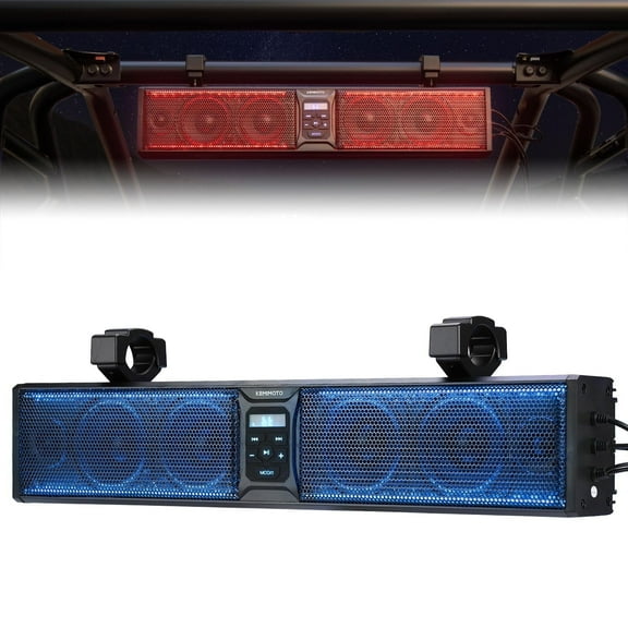 Kemimoto B0117-01801BK 26'' RGB ATV UTV Sound Bar Bluetooth Vehicle Speakers