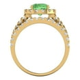 thumbnail image 4 of Clara Pucci 18K Yellow Gold Round Cut 1Ct Simulated Green Diamond Engagement Ring + Matching Band - Luxury Box Included, 4 of 7