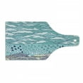 thumbnail image 1 of Autumn Cutting Board, Funky Overcast Day Cumulus Clouds Like Sea Wave Floating Wet on Umbrella, Decorative Tempered Glass Cutting and Serving Board, Wine Bottle Shape, Blue Purple, by Ambesonne, 1 of 1
