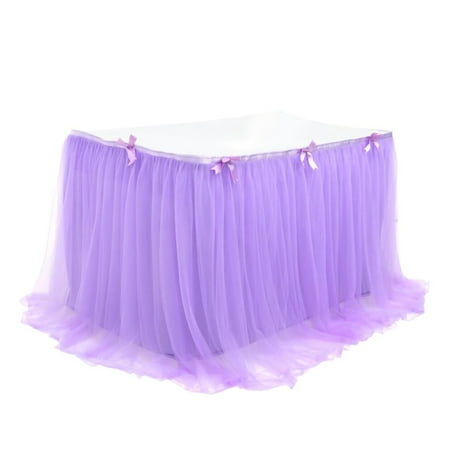 

TANGNADE Home Textiles Birthday Wedding Table Table Dessert Party Table Tulle Skirt Decoration Skirt Home Decor Table Cloth Purple L