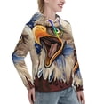 thumbnail image 6 of Wukai Eagle With USA Flags Print Womens Hoodies Fleece Sweatshirts Long Sleeve Sweaters Pullover Fall Outfits Winter Clothes-X-Large, 6 of 7