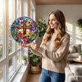 thumbnail image 3 of Acrylic Puzzle Suncatcher Window Hanging Ornament, Stained Glass Style Decor for Home Living Room, DIY Jigsaw Light Catcher Rainbow Maker Home Accent, 3 of 3