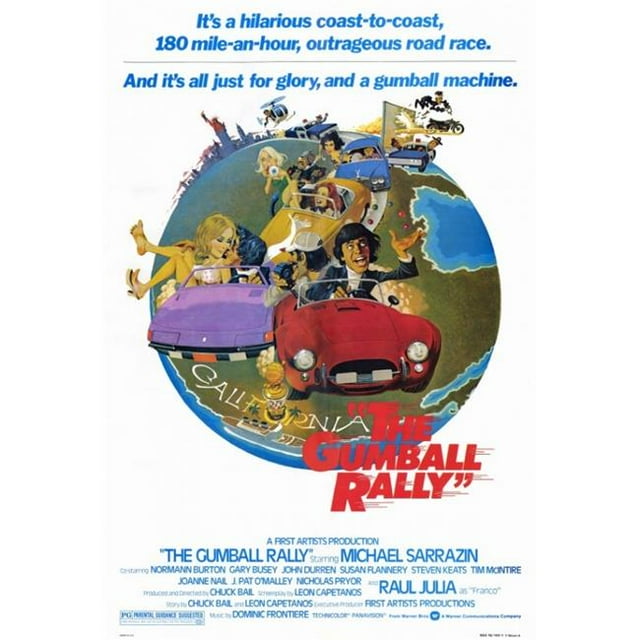 Pop Culture Graphics MOVCF5385 Gumball Rally Movie Poster Print, 27 x 40