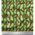 thumbnail image 1 of Soimoi Brown Cotton Duck Fabric Stripe & Palm Leaves Decor Fabric Printed Yard 42 Inch Wide, 1 of 3