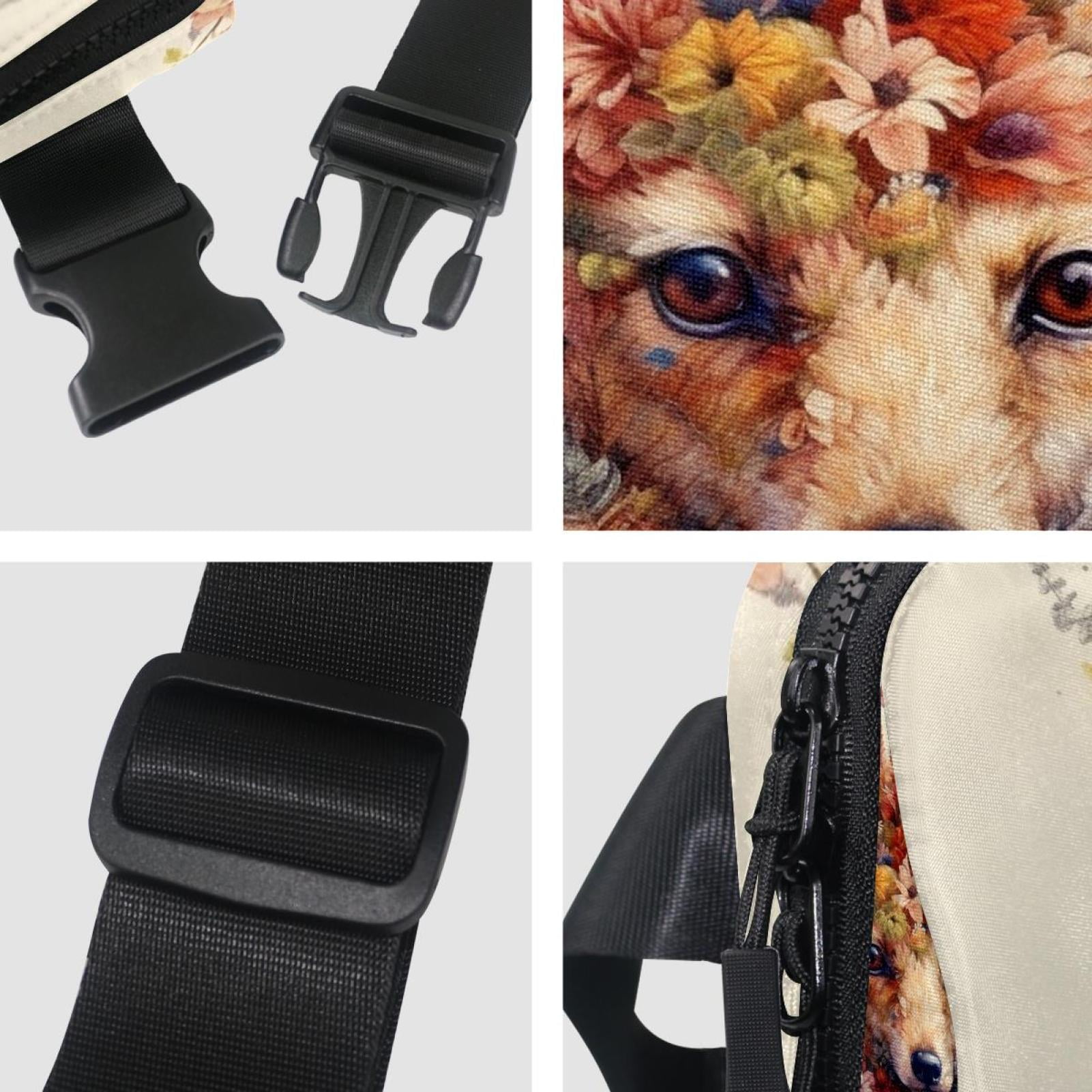 Floral Lightweight Adjustable Fanny Pack with Extension Strap - Unisex Crossbody Bag Money Belt