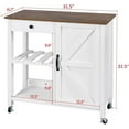 thumbnail image 6 of Catrimown Farmhouse Kitchen Island Cart on Wheels, Rolling Kitchen Cart with Storage, Microwave Stand Coffee Cart, White, 6 of 7