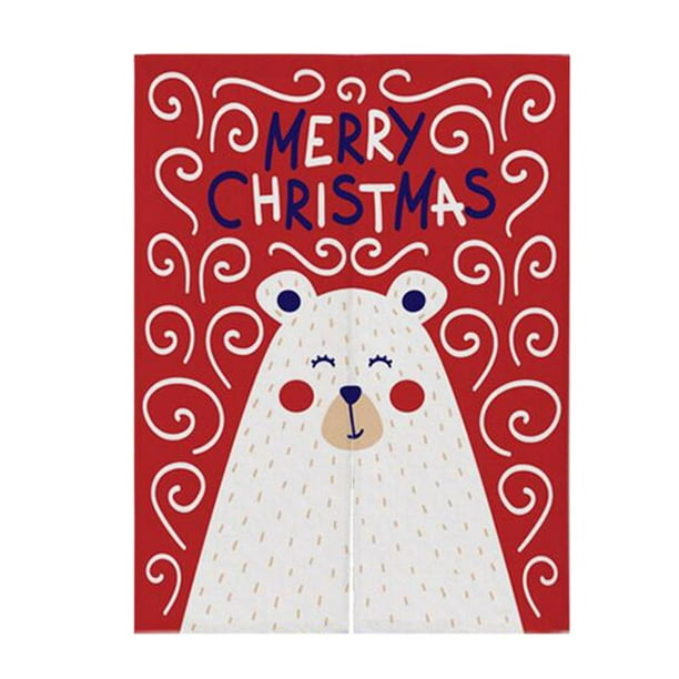 Cortina De Puerta De Navidad Retro Tapiz De Decoración De Bear Red S