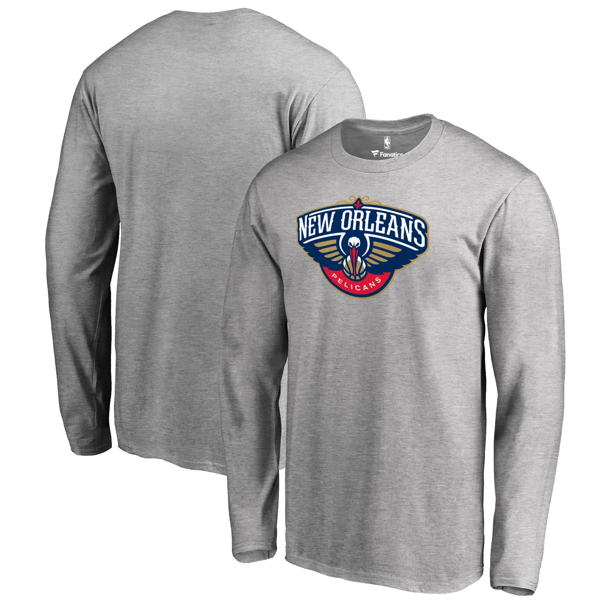 New Orleans Pelicans Fanatics Branded Primary Logo Long Sleeve T-Shirt - Heather Gray - Walmart.com