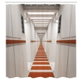thumbnail image 3 of Ambesonne Space Shower Curtain, Interior Corridor, 69"Wx75"L, White and Red, 3 of 5