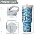 thumbnail image 4 of Camouflage 30oz Handheld Travel Tumbler with Handle – Double Wall Stainless Steel Insulated Cup, Flip Straw Lid, Leak-Proof & BPA-Free for Hot and Cold Drinks – Durable Coffee & Juice Mug White, 4 of 6