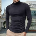 thumbnail image 2 of Dwelliawo Dark Gray Sweaters for Men Casual Regular Fit Sweaters Turtleneck Shirts Long Sleeve Ribbed Shirt Winter Pullover Knitted Sweater Dark Gray M, 2 of 5