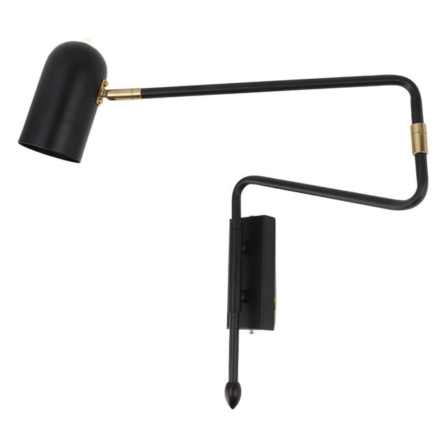 LHCER Swing Arm Wall Sconce Matte Black Iron Hardwired Connection Living Room